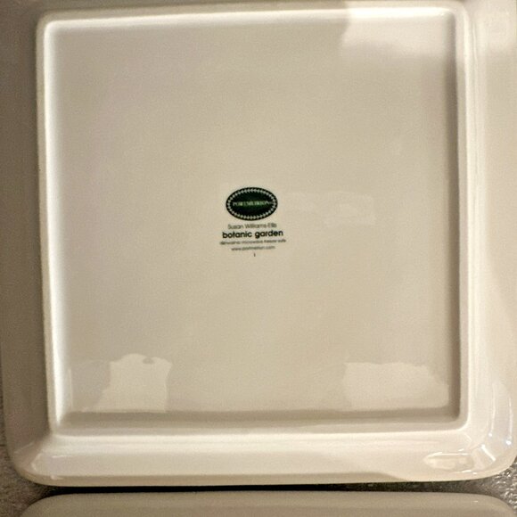 Set of 4 Portmeirion Botanic Garden 8" Square Plates All 4 Different Flowers NEW - Picture 7 of 10